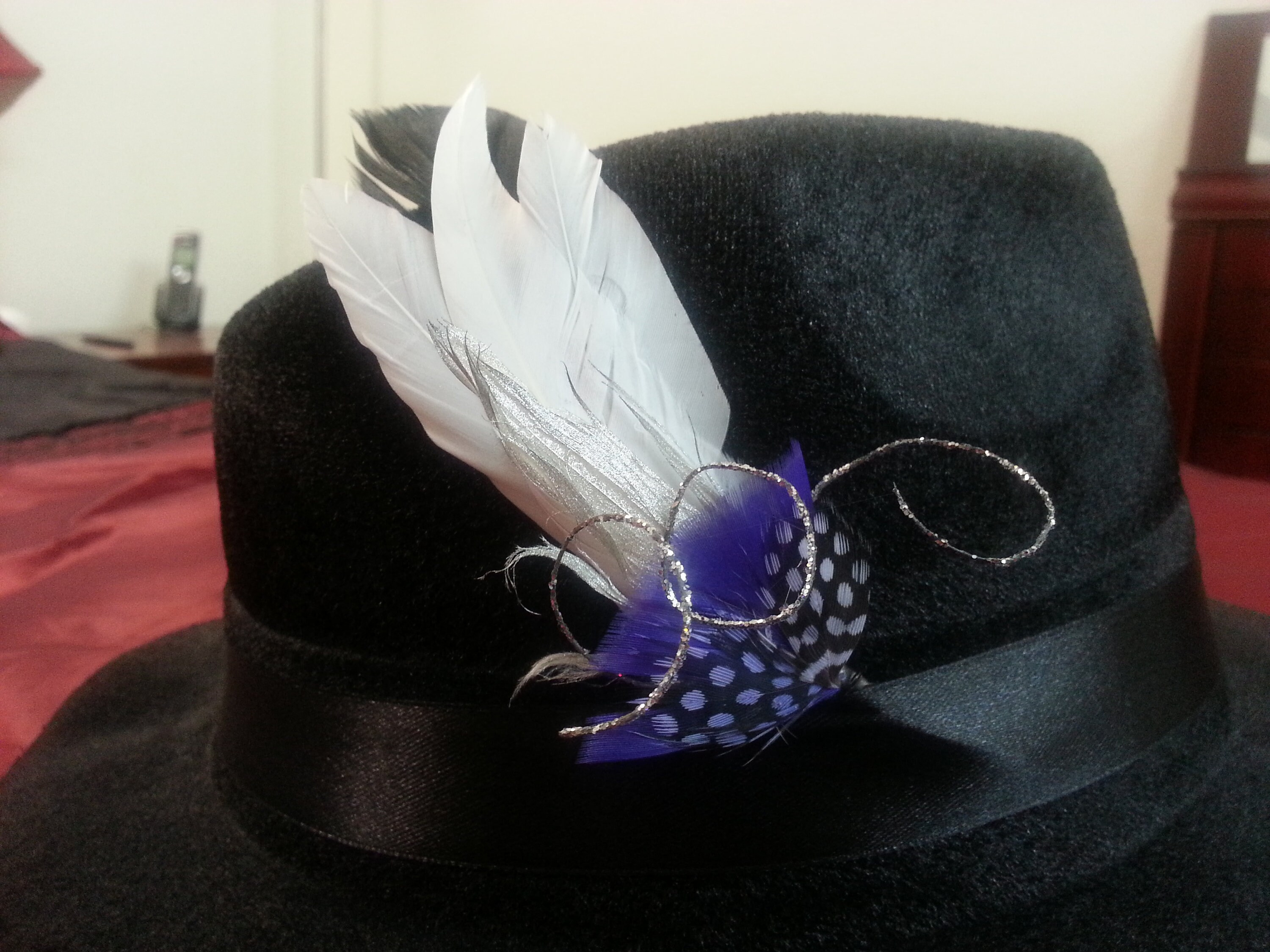 White Feather Hat Pin Futuristic Hat 