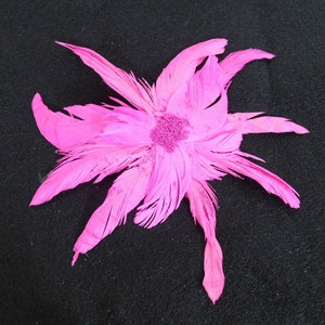 Pink Feather Hair clip Pretty in Pink Feather Fascinator Glitter Hair Pin Dance Hair Comb Recital Fascinator image 3