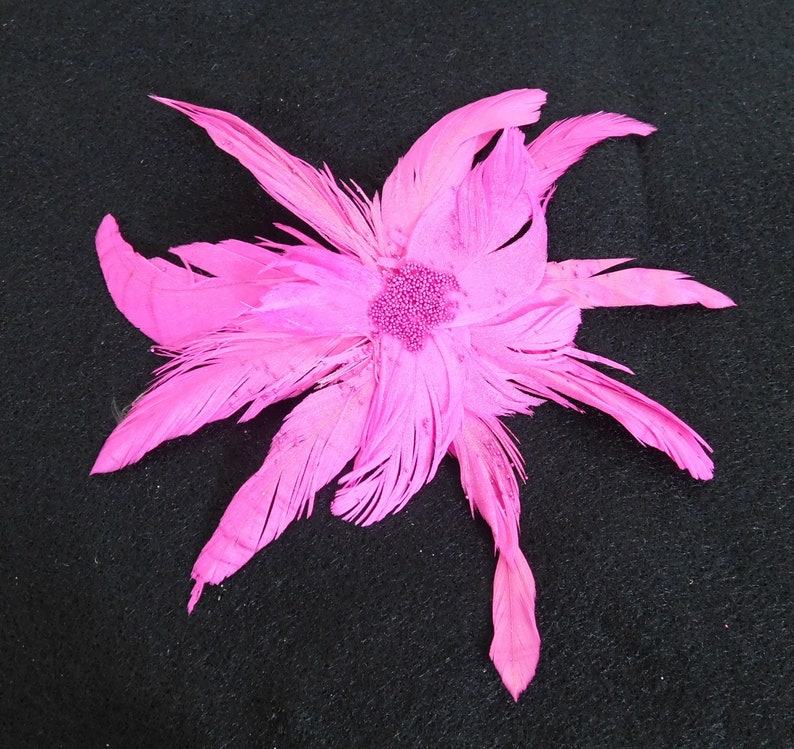 Pink Feather Hair clip Pretty in Pink Feather Fascinator Glitter Hair Pin Dance Hair Comb Recital Fascinator image 3