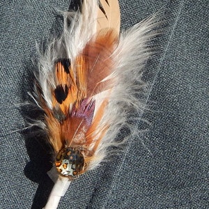 Rustic Leopard Feather Boutonniere - Wild Lapel Pin - Brown Boutonniere - Pheasant Feather Boutonniere - Prom boutonniere