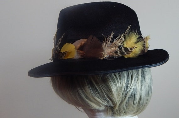 Fedora Pin Hatband Feathers Tuxedo Peacock Yellow Wedding Hat Band Feather Fedora Pin Hatband Feathers Tuxedo Peacock Yellow Wedding Hat Band Feather