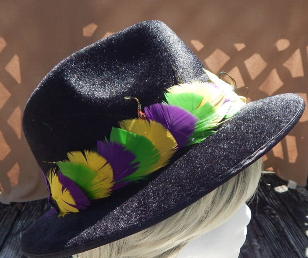 Hat Feathers, Feathers for Hat, Dried Flowers and Feather Accent, Feathers  for Fedora, Cowboy Hat, or Floppy Hat BLUE AND GOLD 