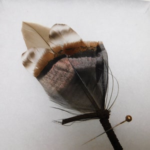 Rustic Feather and Leather Boutonniere - Country Boutonniere - Native Boutonniere - Prom Boutonniere - Homecoming Boutonniere