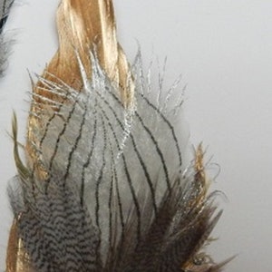 Gold Feather Boutonniere - Pearl Adorned Lapel Pin - Mens Boutonniere in Black - Groom Boutonniere - Prom Boutonnier - Homecoming