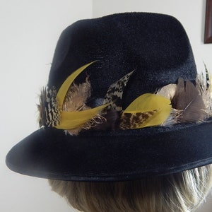 Feather Hat Band - Rustic Cowboy Hat Band - Gold, Tan and Natural Feather Hat Accessory