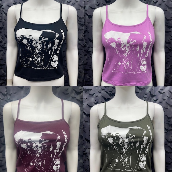 Discharge black crop tank top punk d beat