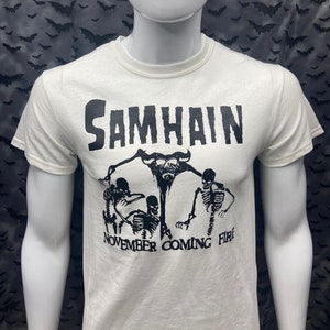 Tshirt Samhain November Coming Fire white horror punk Gothic Deathrock Goth