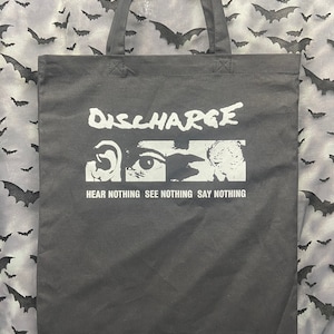 Tote Bag Discharge hear nothing Punk D Beat Crust