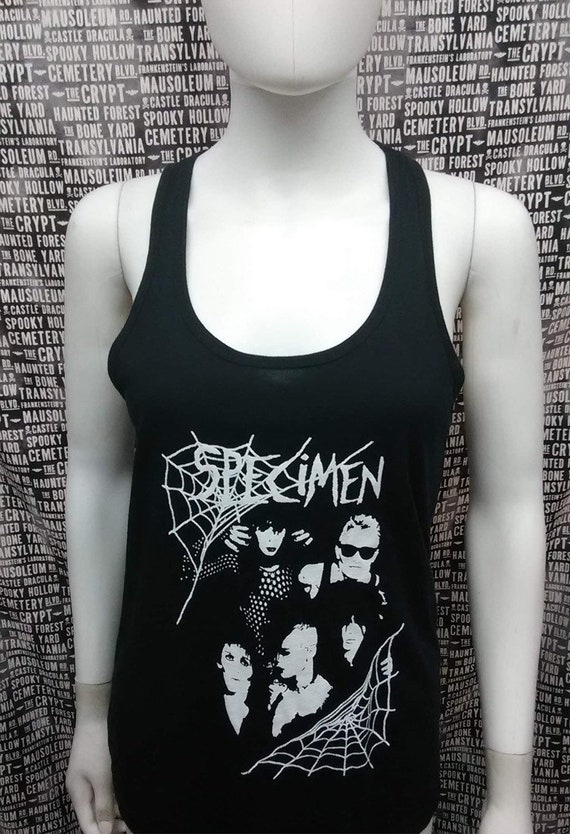 Tank Top Specimen Black Long Tank Top Sleeveless Deathrock Batcave