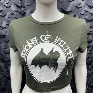 Icons of Filth fashion forest green cropped short sleeve top anarcho punk crust
