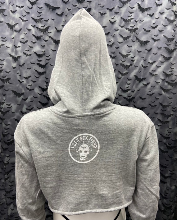 Official Alien Sex Fiend Long Sleeve Gray Crop Hoodie - Etsy Canada