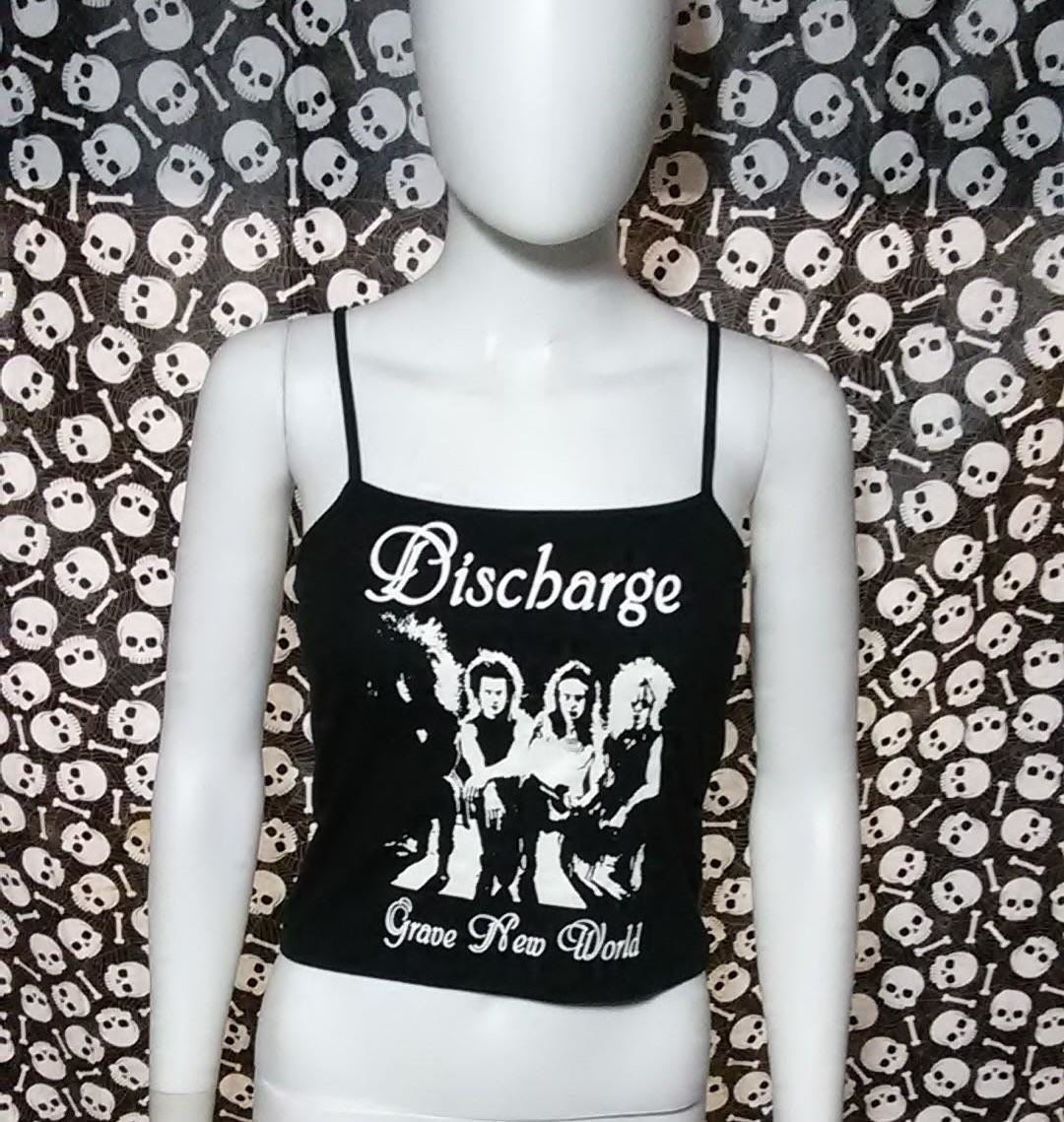 Discharge Grave New World Black Crop Tank Top Crust Punk D
