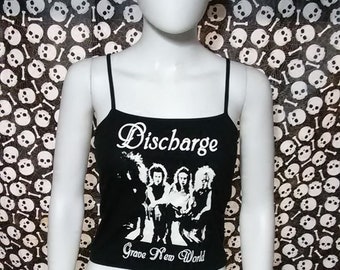 Discharge Grave New World Black Crop Tank Top Crust Punk D