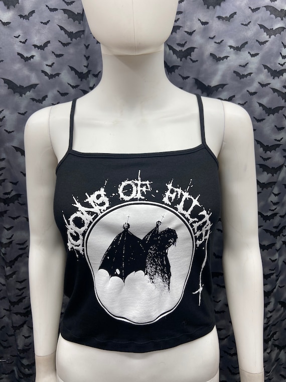 トップス ASCII ART CROPPED CAMISOLE BLACK ASCII ART CROPPED CAMISOLE HEATHER GRAY – BlackEyePatch