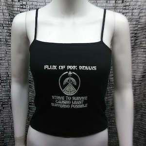 Flux of Pink Indians black crop tank top punk anarcho