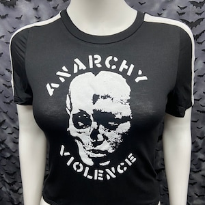 Haut à manches rayées tendance Gism punk d beat raw punk