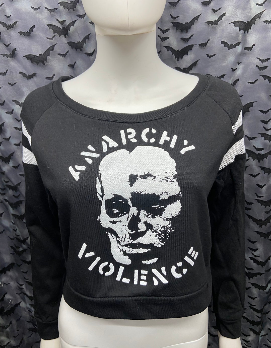 Gism Anarchy Violence Long Sleeve Cropped Top D Beat Raw Punk - Etsy