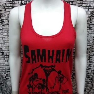 Samhain long red tank top goth gothic deathrock punk horror