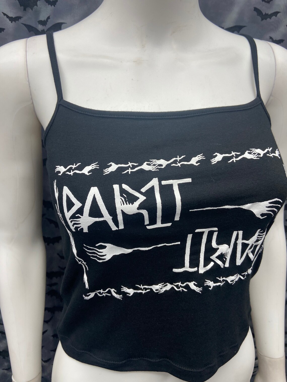 Part 1 Black Crop Tank Top Punk Anarcho Etsy