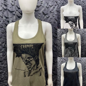 Cramps long tank top sleeveless deathrock batcave goth gothic rockabilly