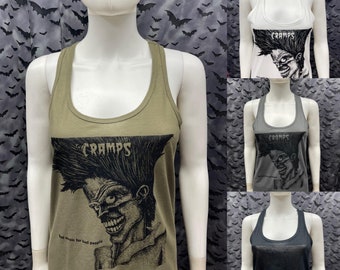 Cramps long tank top sleeveless deathrock batcave goth gothic rockabilly