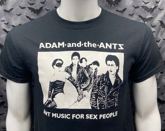 Vintage 1980s Adam And The Ants Live In Concert T-Shirt  Band Tee Graphic  Streetwear  Retro Style  New Wave Post Punk Music Promo
