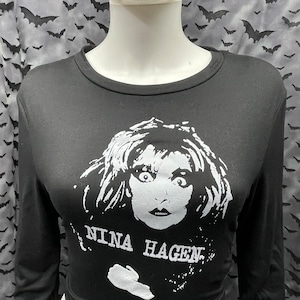 Nina Hagen Long Sleeve open back cropped top goth gothic punk rock deathrock
