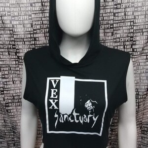 Vex Sanctuary black fashion hooded top anarcho punk goth gothic