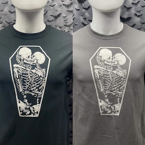 Tshirt Skeletons in a coffin Goth gothic undead