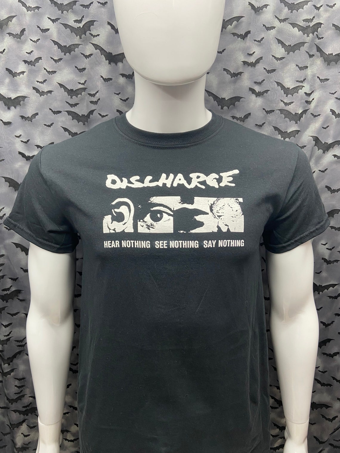 T-shirt Punk Discharge « Hear Nothing » – Gildan – Unisexe – Neuf Avec étiquettes