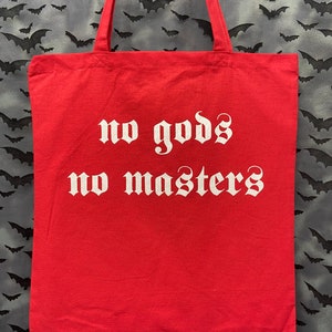 Tote Bag No Gods No Masters Punk anarcho Crust