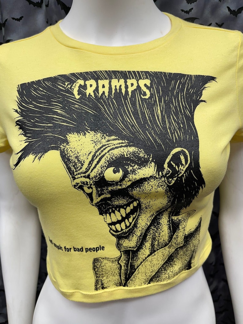Cramps fashion cropped short sleeve top punk image 3