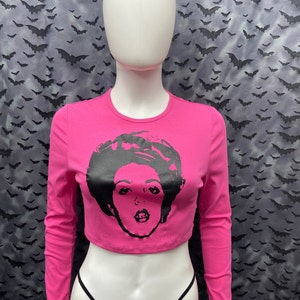 X Ray Spex long Sleeve hot pink cropped top pogo punk poly
