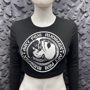 Rudimentary Peni Long Sleeve fitted cropped top anarch punk