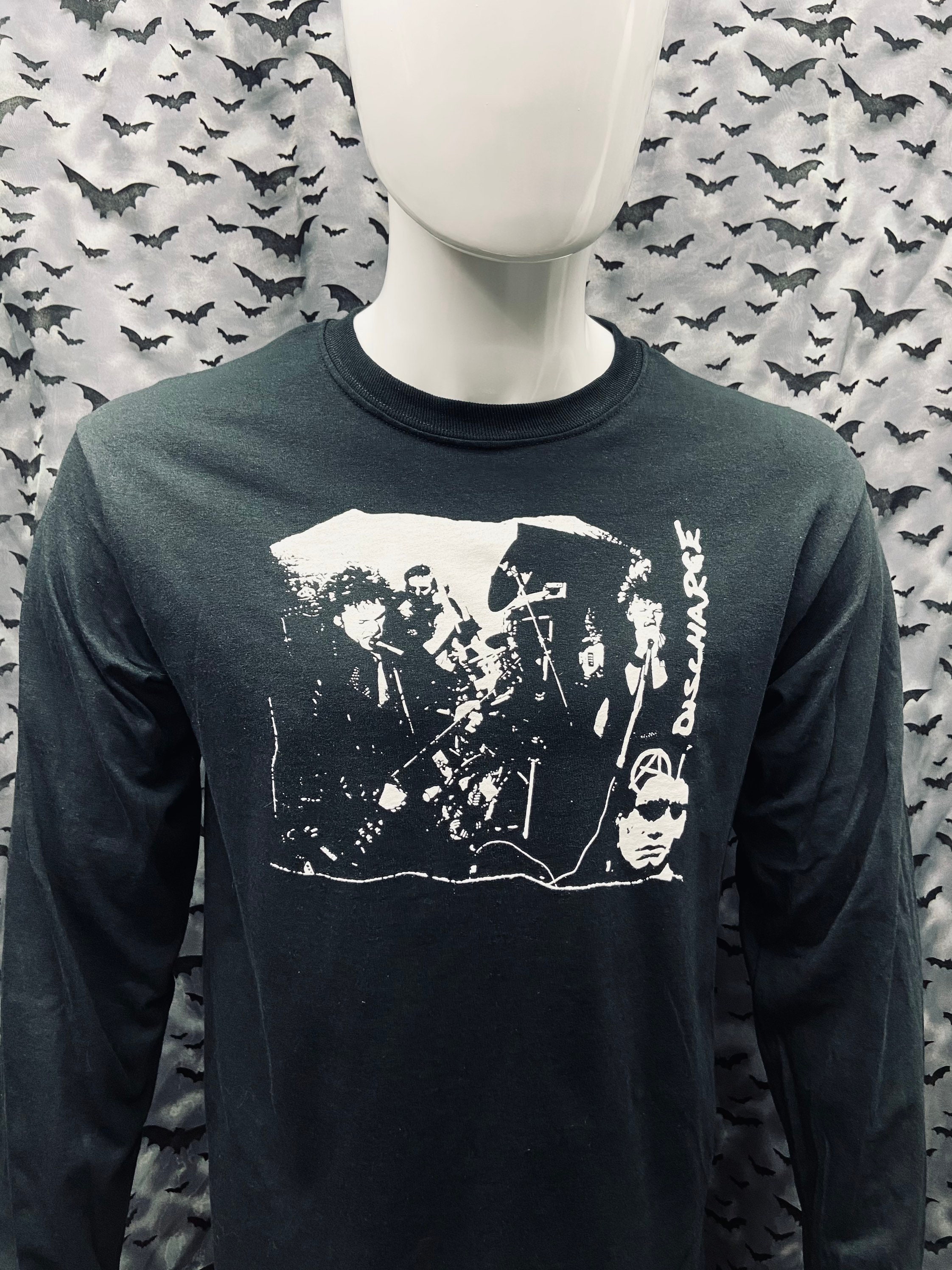トップス Discharge COWBOY Shirt / Black Discharge Men's Black & Blue Western Cowboy Shirt with Real Embroidery