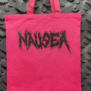 Tote Bag Nausée rose anarcho Punk Crust