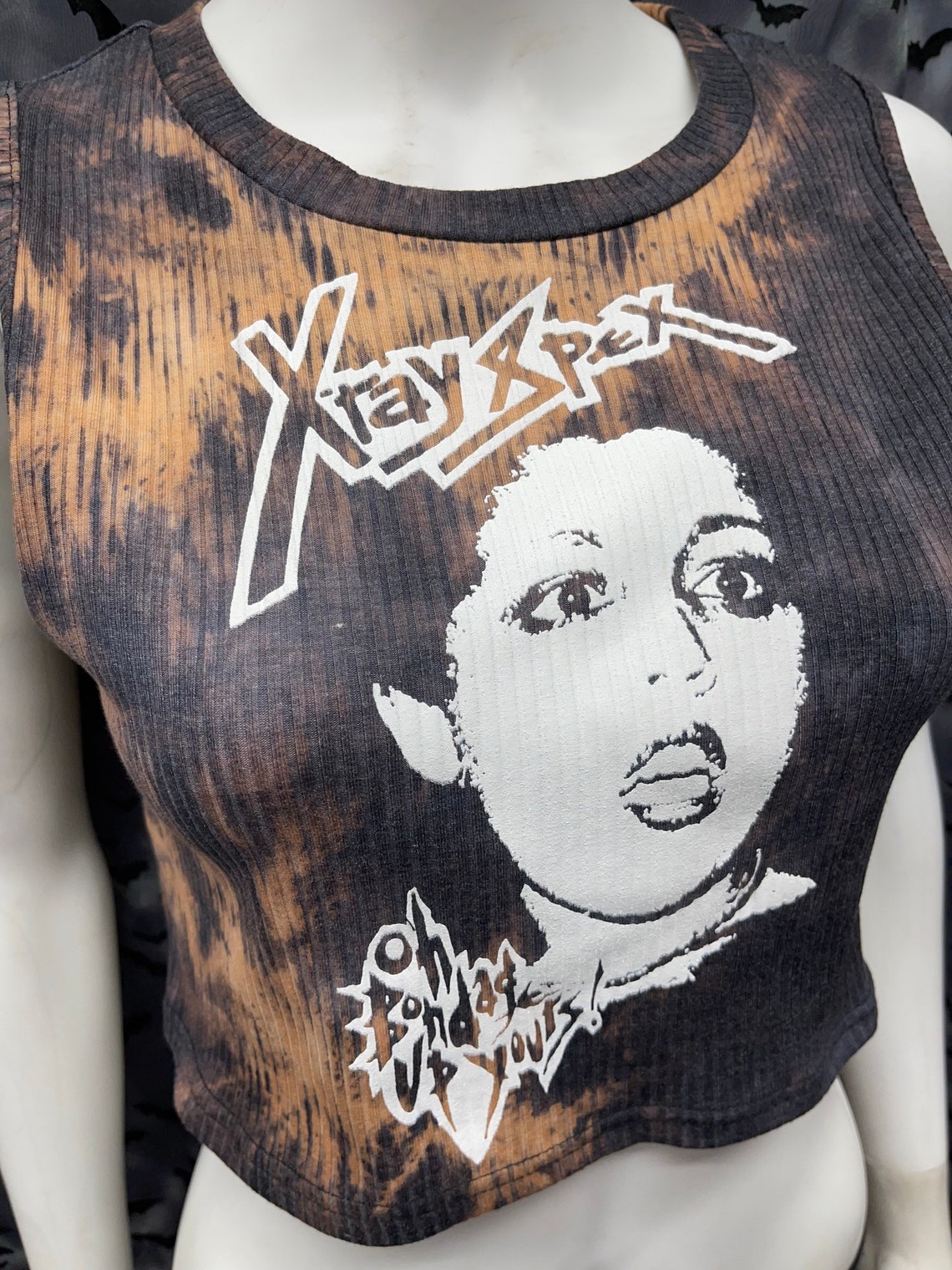 Xray Spex Fashion Bleached Short Sleeve Crop Top Crust Punk D Etsy