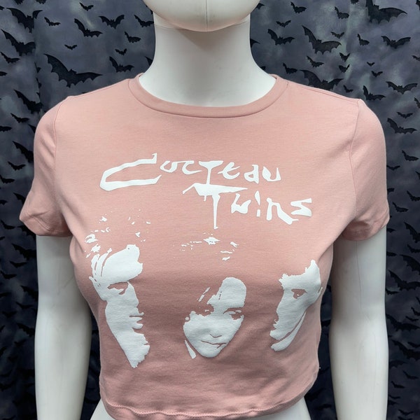 Cocteau Twins light pink fashion cropped short sleeve top goth gothic deathrock