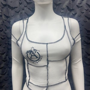 Crass long sleeve double sided fashion stitched patchwork style top anarcho punk