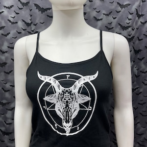 Goth Style Pentagram Crochet Top Bralette, Gothic Witch Crochet