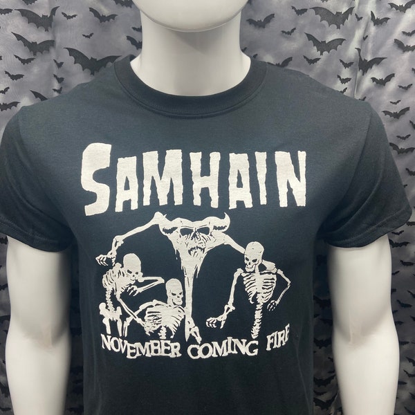 Tshirt Samhain November Coming Fire Black horror punk Gothic Deathrock Goth