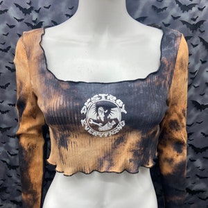 Filth Long Sleeved bleached cropped top punk anarcho crust chaos