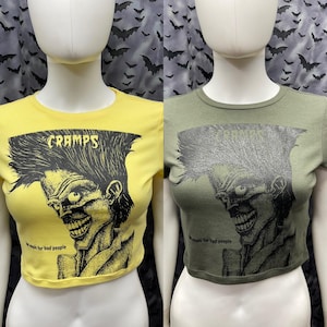 Cramps fashion cropped short sleeve top punk