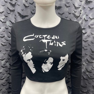 Cocteau Twins Long Sleeve fitted cropped top punk goth gothic