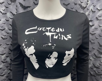 Cocteau Twins Long Sleeve fitted cropped top punk goth gothic