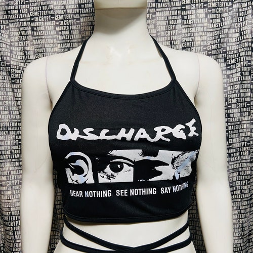 T-shirt Punk Discharge « Hear Nothing » – Gildan – Unisexe – Neuf Avec étiquettes