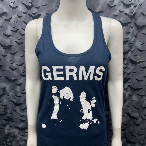 Tank top The Germs dark blue long tank top sleeveless punk rock pogo darby