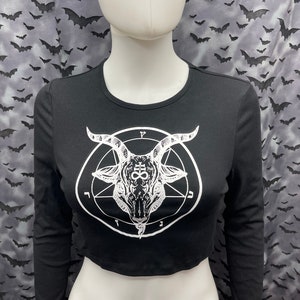 Baphomet pentagram Long Sleeve cropped top