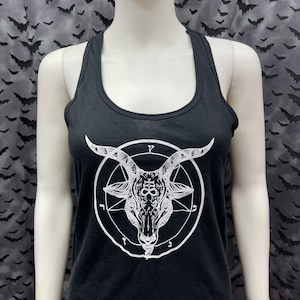 Tank top Baphomet Pentagram black long tank top sleeveless