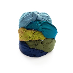 Dupioni Silk - Top Knot Headband - Cool Palette
